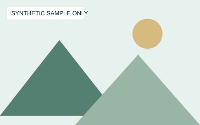 Synthetic sample: colored geometric shapes on a pale background